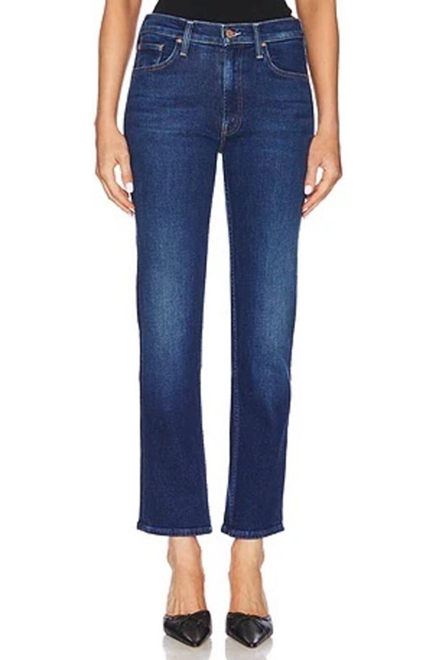 Mother The Mid Rise Rider Flood Jeans.